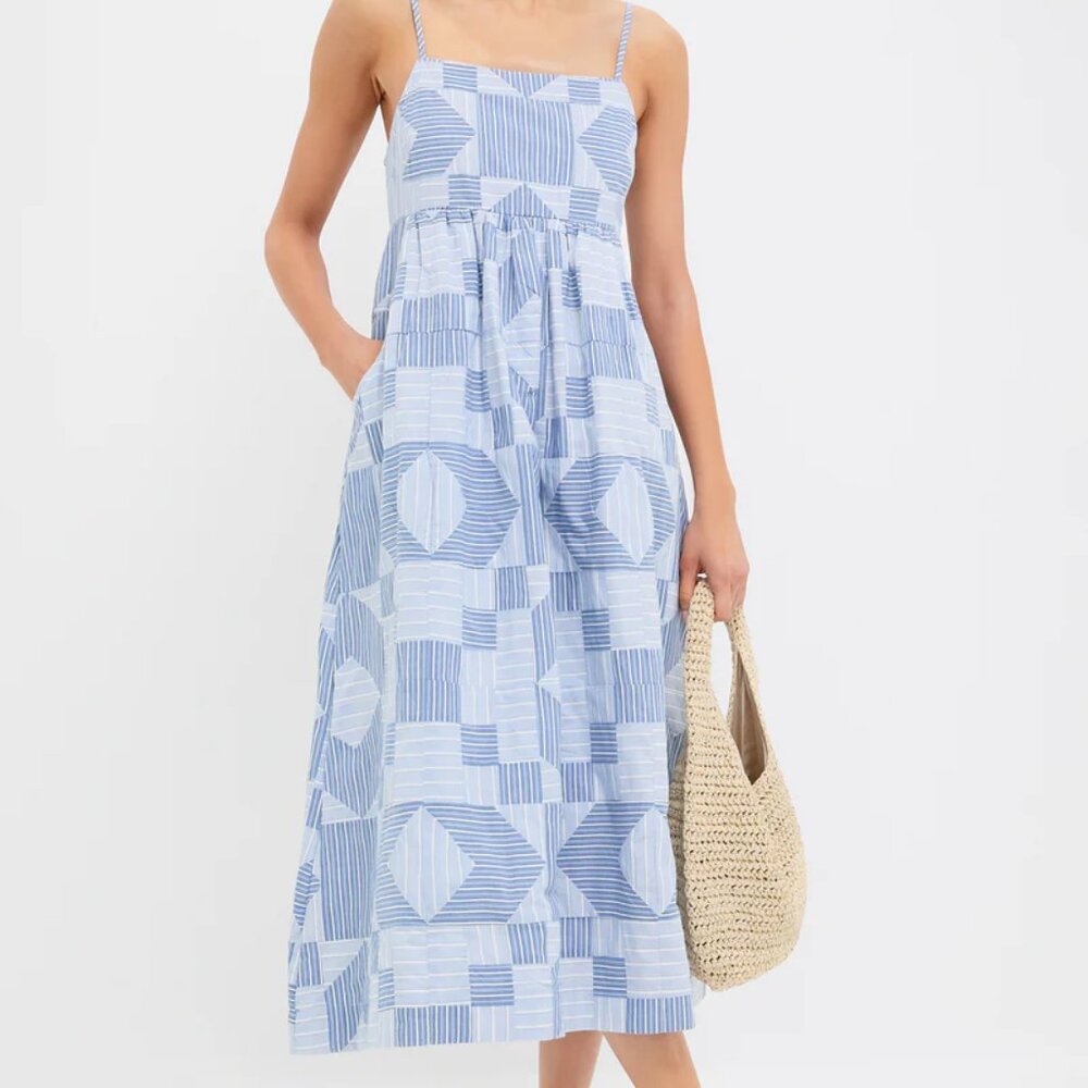 Sea New Work Helmi Striped Shirting Midi Dress - Picture 2 of 16